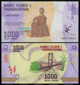 Madagascar 2017 - 1000 francs, necirculata