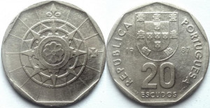 Portugalia 1987 - 20 escudos, circulata