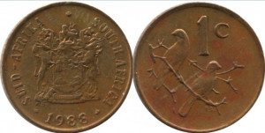 Africa de Sud 1988 - 1 cent, circulata