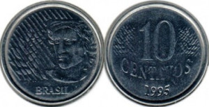 Brazilia 1995 - 10 centavos, circulata