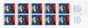 Franta 1996 - crucea rosie, 10 neuzate in carnet filatelic