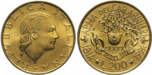 Italia 1994 - 200 lire, circulata