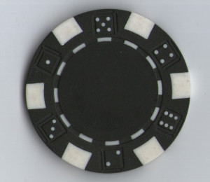 Jeton Poker - negru, 40 mm