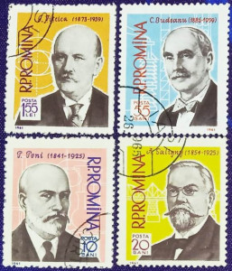 Romania 1961 - Oameni de ştiinţă, serie stampilata