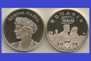 Romania 2019 - 50 bani, regina Maria, UNC