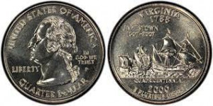 SUA 2000P - 25 cents, circulata - Virginia