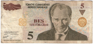 Turcia 2005 - 5 lira, circulata
