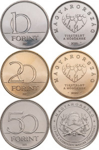 Ungaria 2020 - lot 10-20-50 forint, necirculata