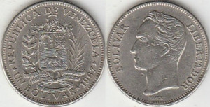 Venezuela 1967 - 1 bolivar, circulata