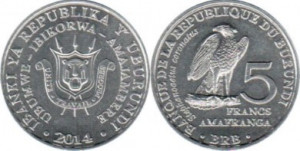 Burundi 2014f - 5 franci, necirculata