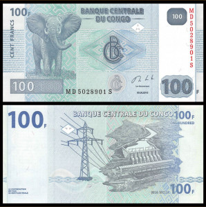 Congo Democratic 2013 - 100 francs, necirculata