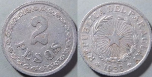 Paraguay 1938 - 2 pesos, circulata