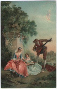 Pictura de Lancret - Ora de muzica, vedere litho Stengel 29912