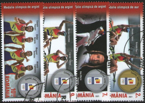 Romania 2021 - medalii olimpice, serie stampilata