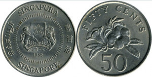 Singapore 1988 - 50 cents, circulata