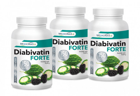 Diabivatin Forte - Pachet 3 luni + GRATUIT la prima comandă cartea Alimentația Antidiabet