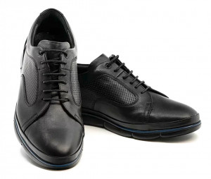 Men's sports shoes Dobrin black (natural leather)