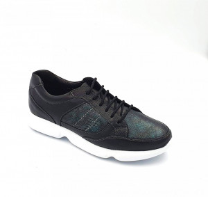 Women's natural leather sport shoes Anda Black