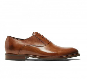 Pantofi eleganti lux barbati Bond maro deschis model Oxford (piele naturala).