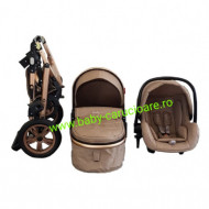 Cărucior nou născut 3 in 1 +geantă multifuncționala +plasă pentru insecte Baby Care S 530 Dark Capuccino