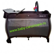 Pătuț-tarc cu fermoar nou născut 2 in 1 Baby Care Gri Pestriț