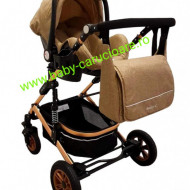 Cărucior nou născut 3 in 1 +geantă multifuncționala +plasă pentru insecte Baby Care 531 Dark Capuccino
