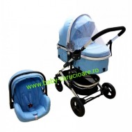 Cărucior nou născut 3 in 1 + plasă pentru insecte Baby Care 531 Blue