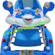 Premergator balansoar 2 in 1 cu roți din silicon Baby Care Ratusca Albastru