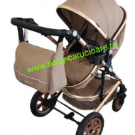 Cărucior nou născut 3 in 1 +geantă multifuncționala +plasă pentru insecte Baby Care S 530 Dark Capuccino
