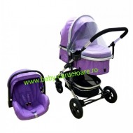 Cărucior nou născut 3 in 1 + plasă pentru insecte Baby Care 531 Purple
