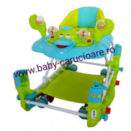 Premergator balansoar 2 in 1 cu roți din silicon Baby Care Ratusca Aqua