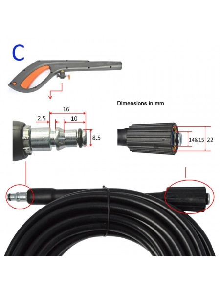 Furtun pentru aparat de spalat, BLACK & DECKER profesional, 10 metri