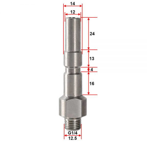 Adaptor lance spumare pentru cupla rapida lunga KEW 1/4 ” ɸ=12 mm L=60 mm