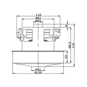 Motor de aspirator, universal VAC021UN, 230V/50Hz/1200W
