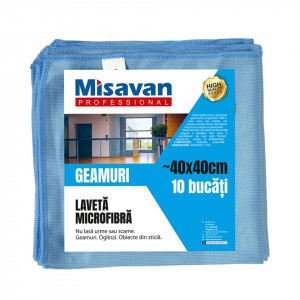 Laveta microfibra pentru geam Misavan Professional, 40*40cm, albastru