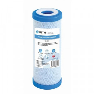 Cartus filtru apa 7", filtrare clor si metale, carbune activ presat, 10 μ, 6