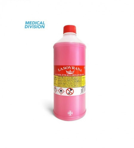 Alcol Etilico Denaturato rosa 90° gradi flacone da 1 litro - alcool