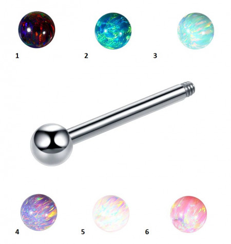 Barbell Opale Nero 1,6ø ; 18mm