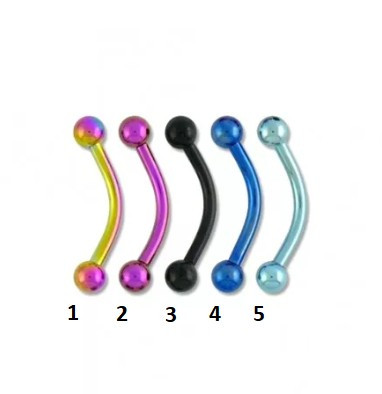 Curved Barbell In Titanio Blu 1,2ø, 10mm