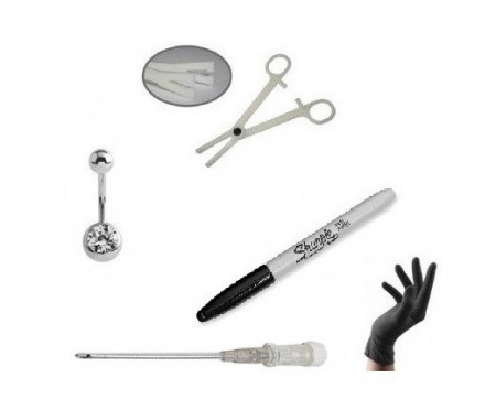 Kit per Piercing (Curved Barbell 10mm, ø1,6mm )