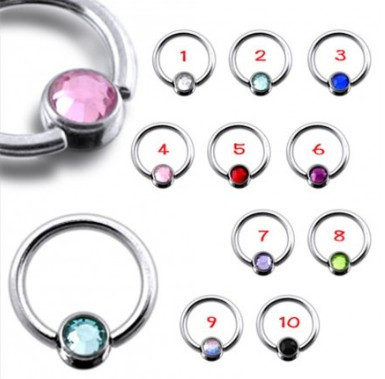 Ball Closure Ring Brillantino Rosa 1,2ø, 8mm