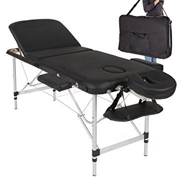 Lettino Massaggio in alluminio 3 Zone Colore Nero