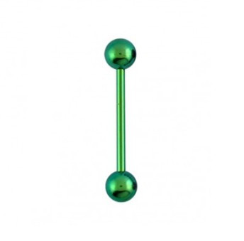 Barbell In Titanio Verde 1,6ø, 18mm Pallina 5mm