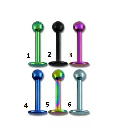 Labret Stud In Titanio Verde 1,2ø, 10mm