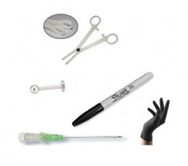 Kit per Piercing (Labret Stud 10mm, ø1,2mm )