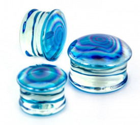 Plug 16mm frontale in vetro realizzata a mano
