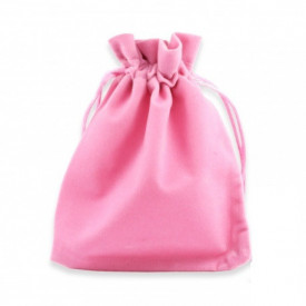 Sacchetti Regalo Di Velluto Doppio Laccio 12x15cm 1pz Rosa