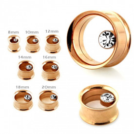 Tunnel Rose Gold con pietra 14mm