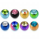 Pallina Arcobaleno con brillantino Bianco 1,6ø ; 5mm