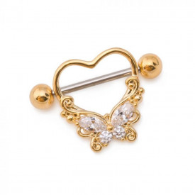 Piercing al capezzolo con micro gioielli Bianco